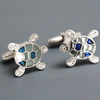 MarZthomson  Blue and Silver Turtle Cufflink (Online Exclusive)