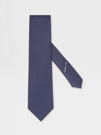 DARK BLUE NATURAL SILK TIE