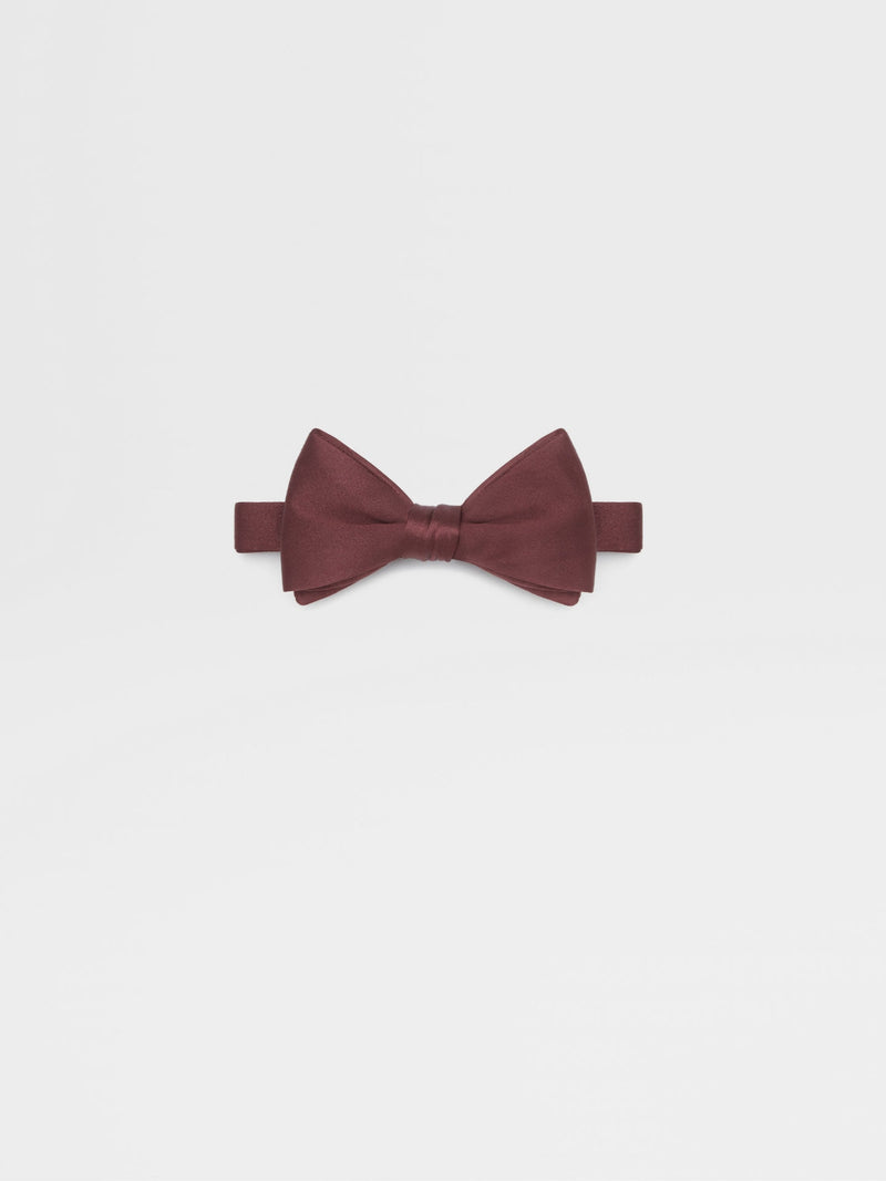 ZEGNA Silk Self Burgundy Bow Ties