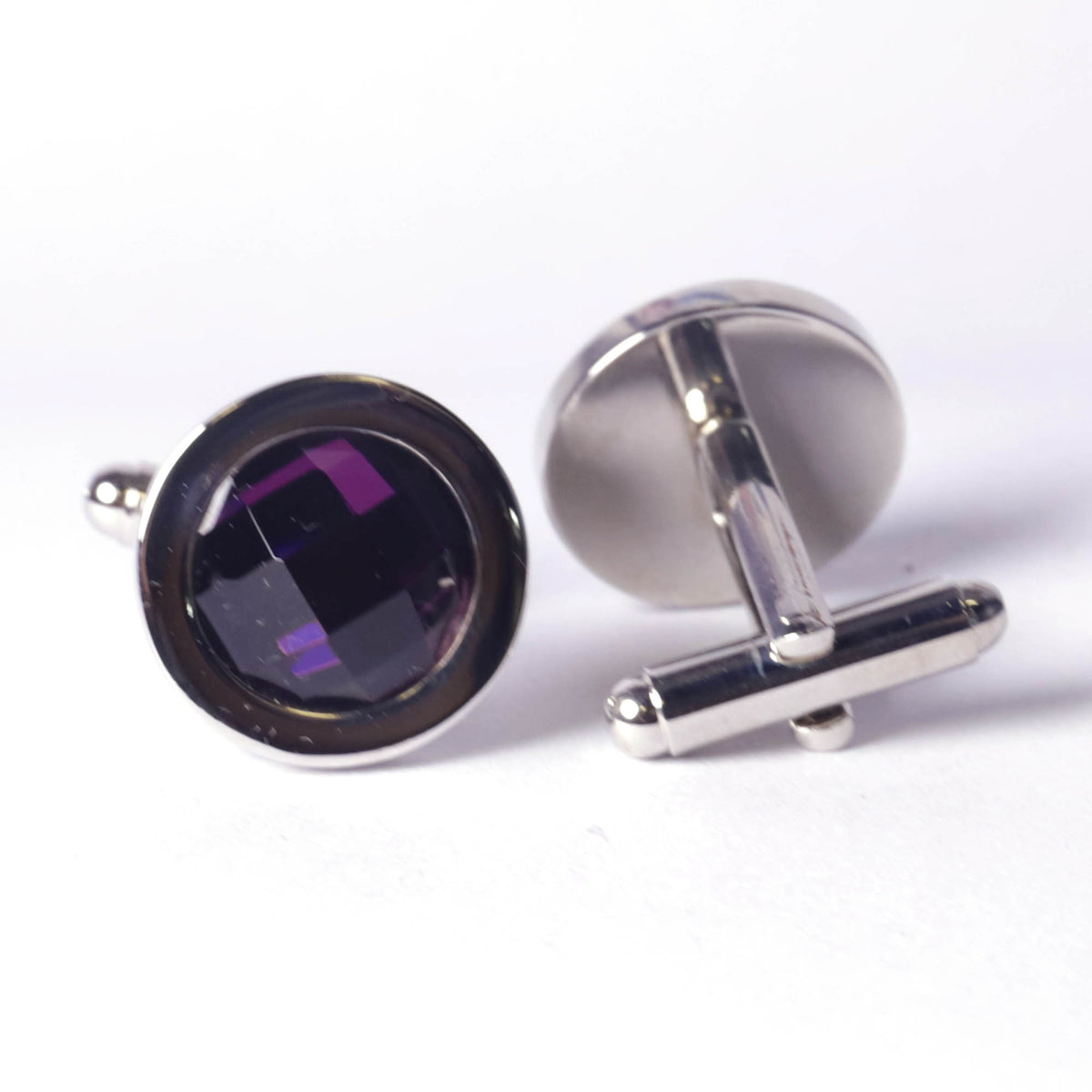 Purple Fiber Optic Gemstone Cufflinks