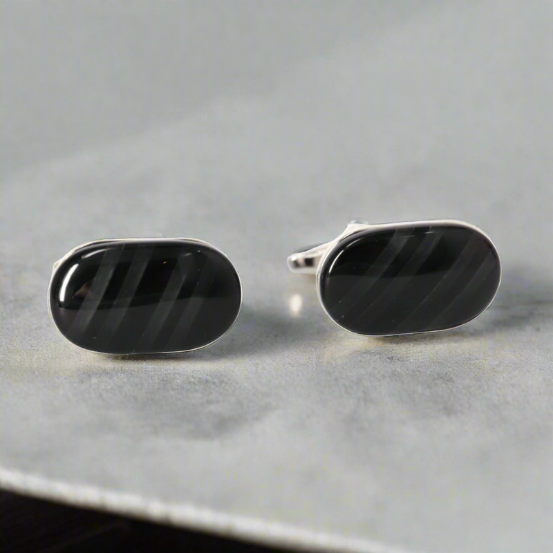 Oval Shape fiber optic Cufflinks (Online Exclusive)