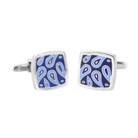 Blue square paisley Cufflinks