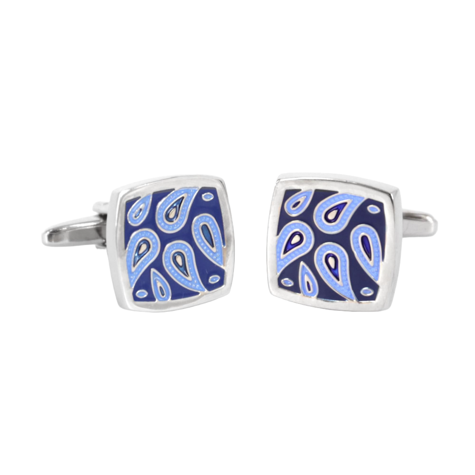 Blue square paisley Cufflinks