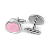 Oval Piggy Pink Fibre Optic Glass Cufflinks (Online Exclusive)