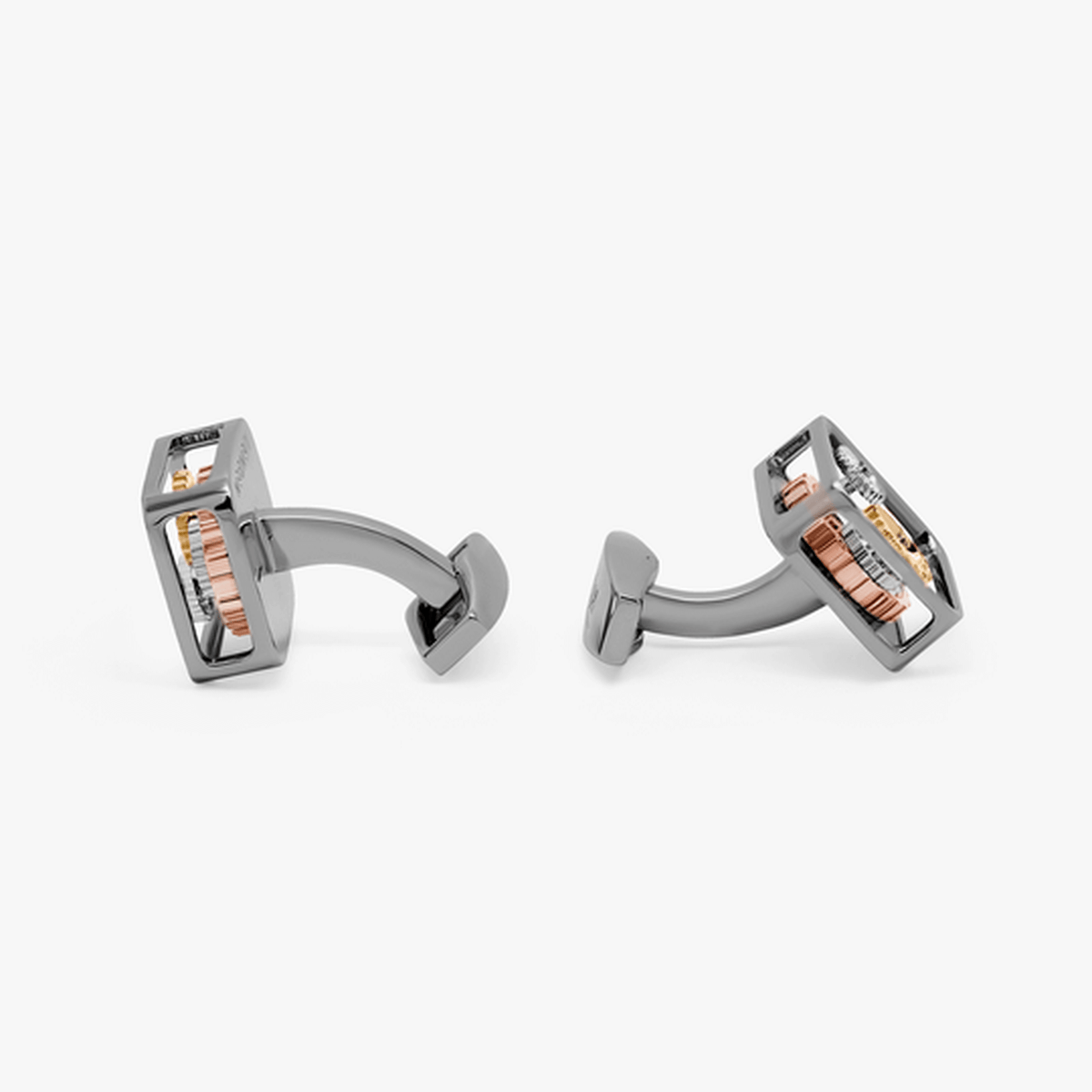 Square Gear cufflinks in gunmetal stainless steel-Cufflinks.com.sg