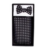 Bow Tie shaped Lapel Pin and Pocket Square Set in Black with White Polka Dot-Cufflinks.com.sg | Neckties.com.sg