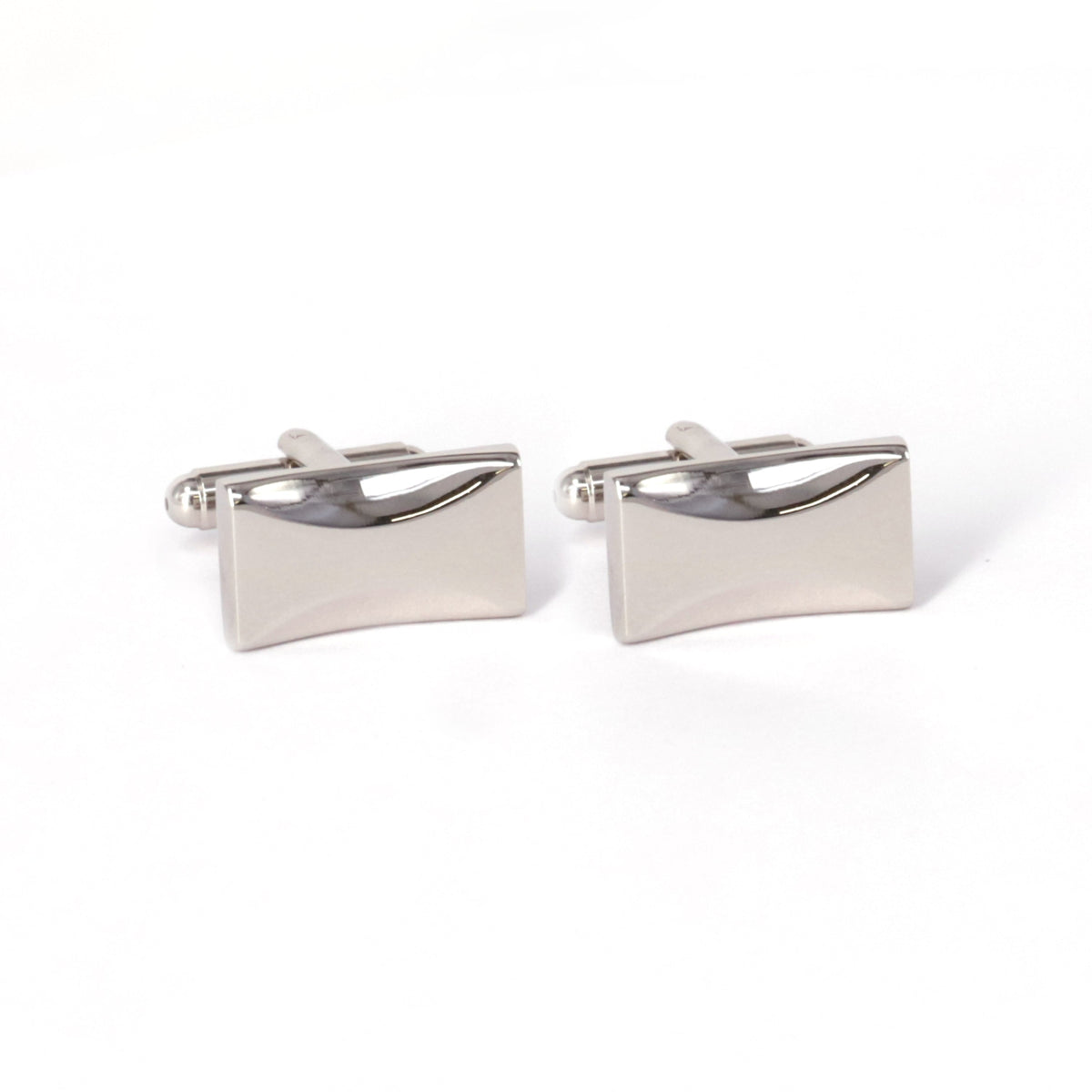 Classic Rectangle Silver Cufflinks with Detailing-Cufflinks.com.sg