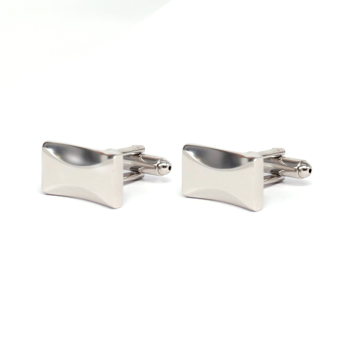 Classic Rectangle Silver Cufflinks with Detailing-Cufflinks.com.sg