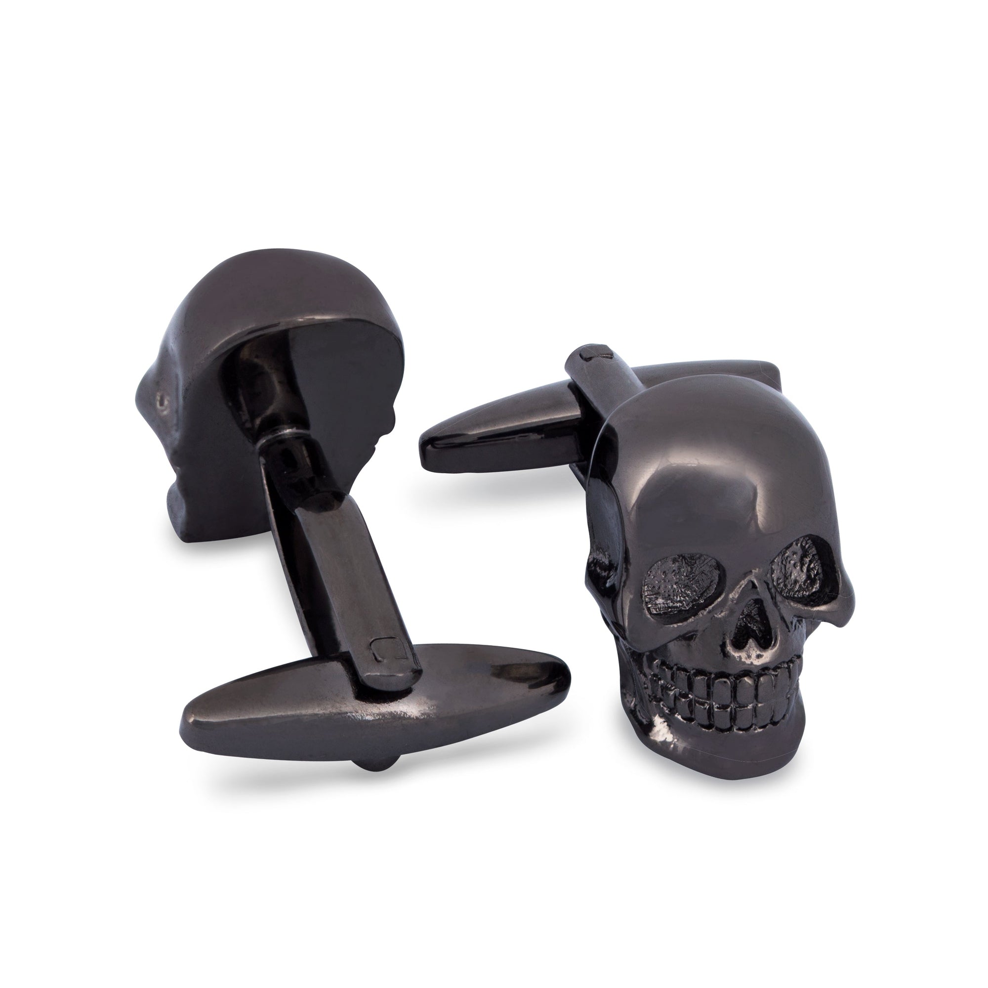 Gunmetal Skull Cufflinks F M-Cufflinks.com.sg