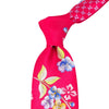 Leonard Fuchsia Silk Satin 8cm Tie with Floral Prints-Cufflinks.com.sg | Neckties.com.sg