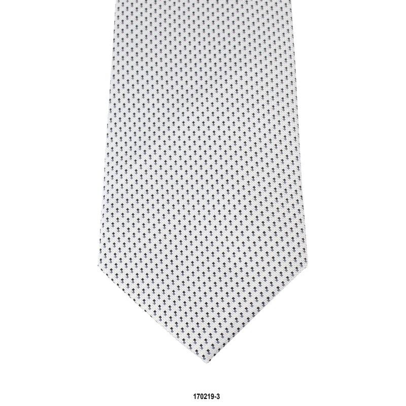 MarZthomson 8cm Double Diamond detail Tie in White M-Cufflinks.com.sg | Neckties.com.sg
