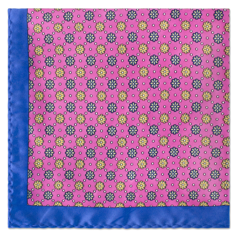 MarZthomson Floral Motif Pocket Square-Pocket Squares-MarZthomson-Pink-Cufflinks.com.sg