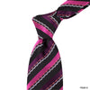 8cm University Striped Tie with Wave Detail Tie in Purple and Pink J-Cufflinks.com.sg | Neckties.com.sg