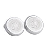 Monogram Etched Silver Clip-on Button Covers-Button Covers-A.Azthom-X-Cufflinks.com.sg