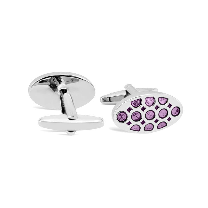 Oval Dots and Square Specks Cufflinks in Various Col A-Cufflinks.com.sg