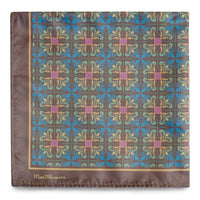 Peranakan Tiles Pocket Square-Pocket Squares-MarZthomson-Brown-Cufflinks.com.sg