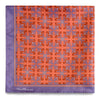 Peranakan Tiles Pocket Square in Orange and Purple Trimmings-Pocket Squares-MarZthomson-Cufflinks.com.sg