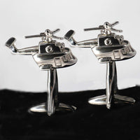 Silver Helicopter Cufflinks-Cufflinks.com.sg