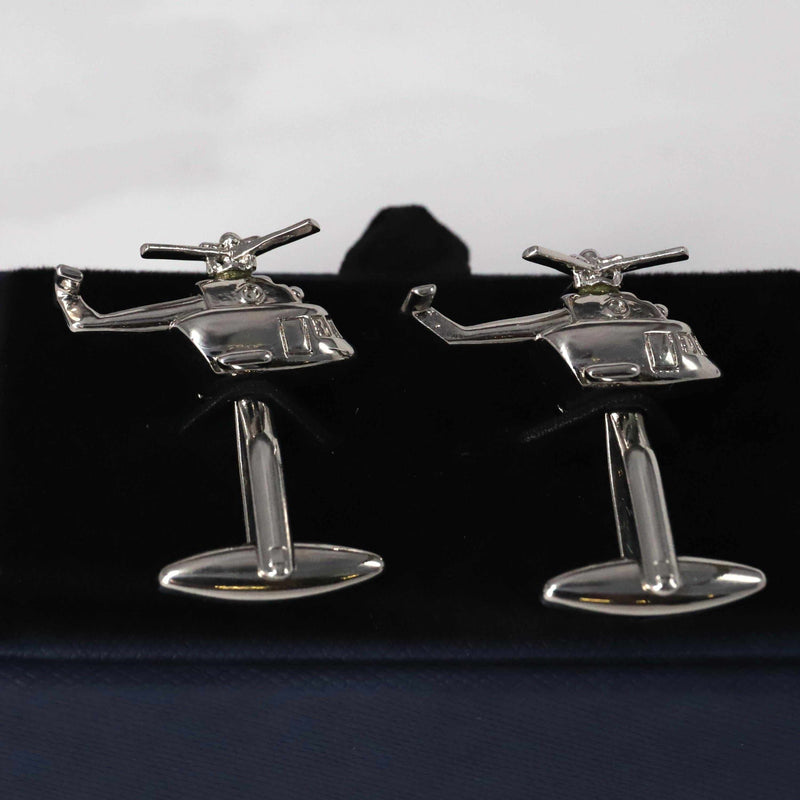 Silver Helicopter Cufflinks-Cufflinks.com.sg